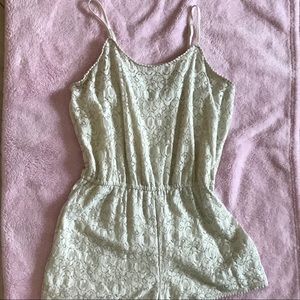 Cream lace romper